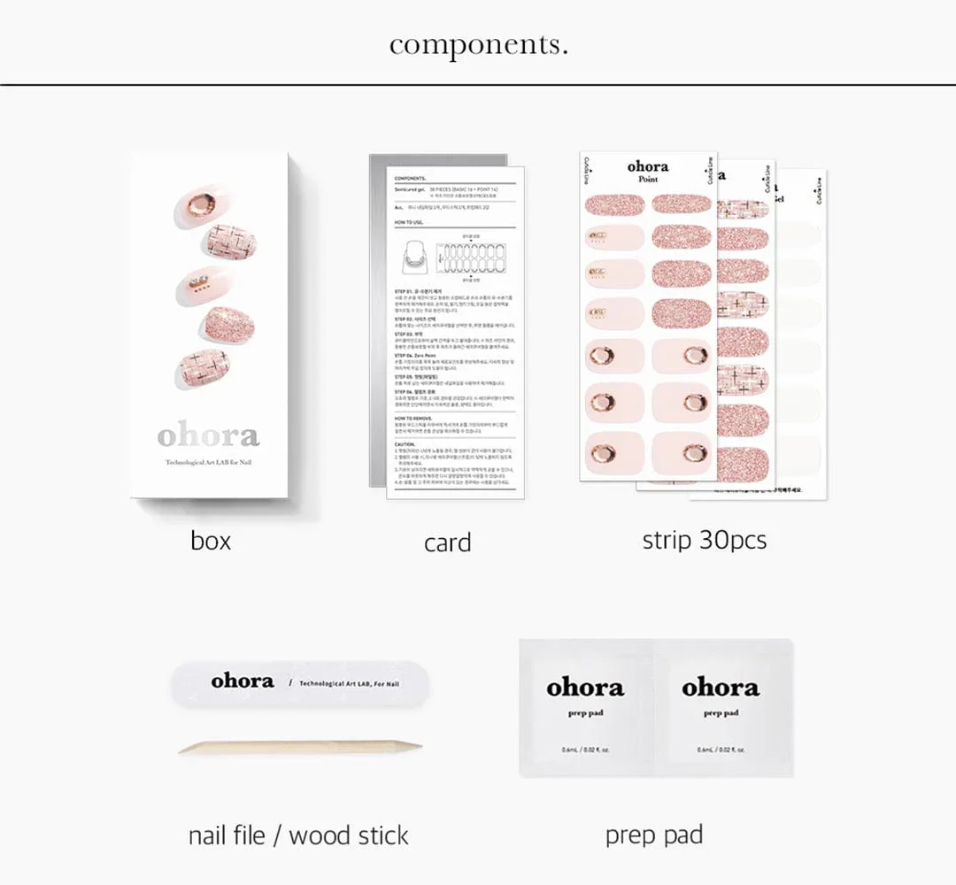 ohora Semi Cured Gel Nail Strips N Coco Tweed - Image 6
