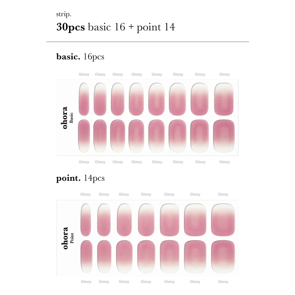 ohora Semi Cured Gel Nail Strips N Nudie Rosy - Image 5