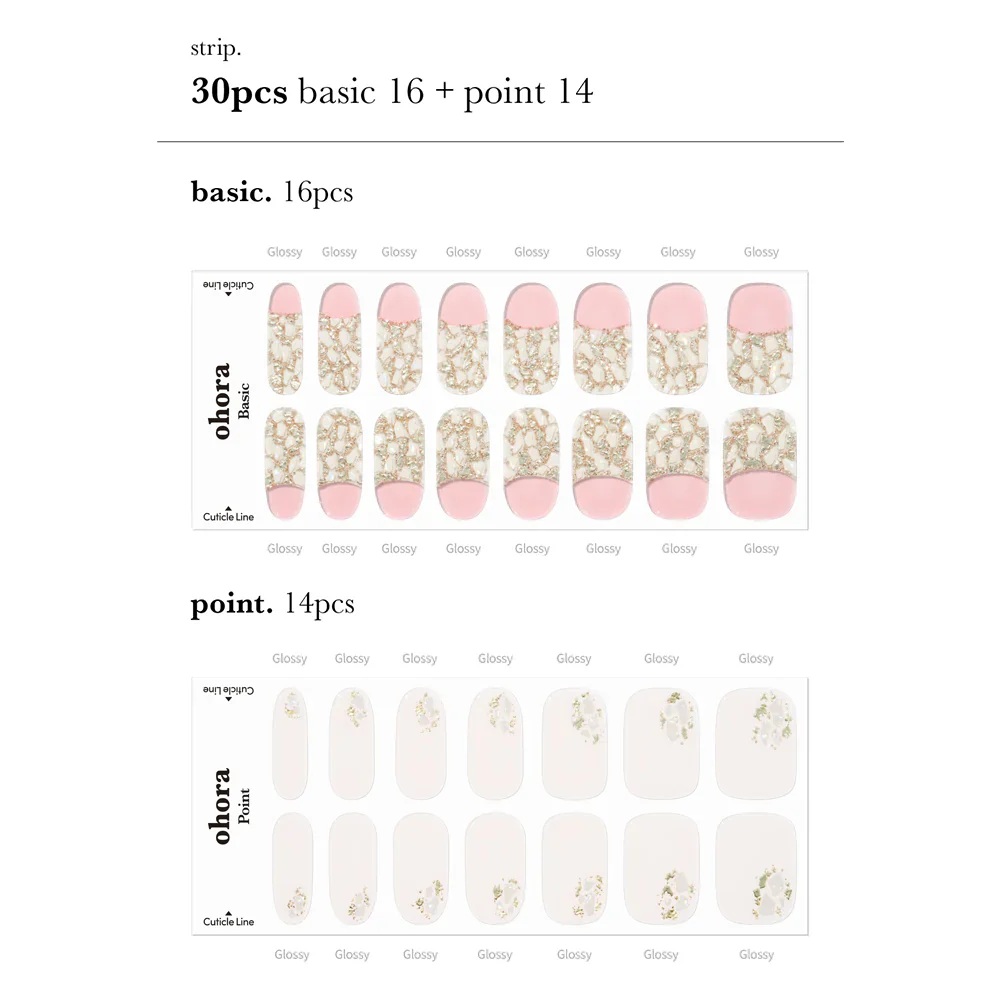 ohora Semi Cured Gel Nail Strips N Quartz - Image 4