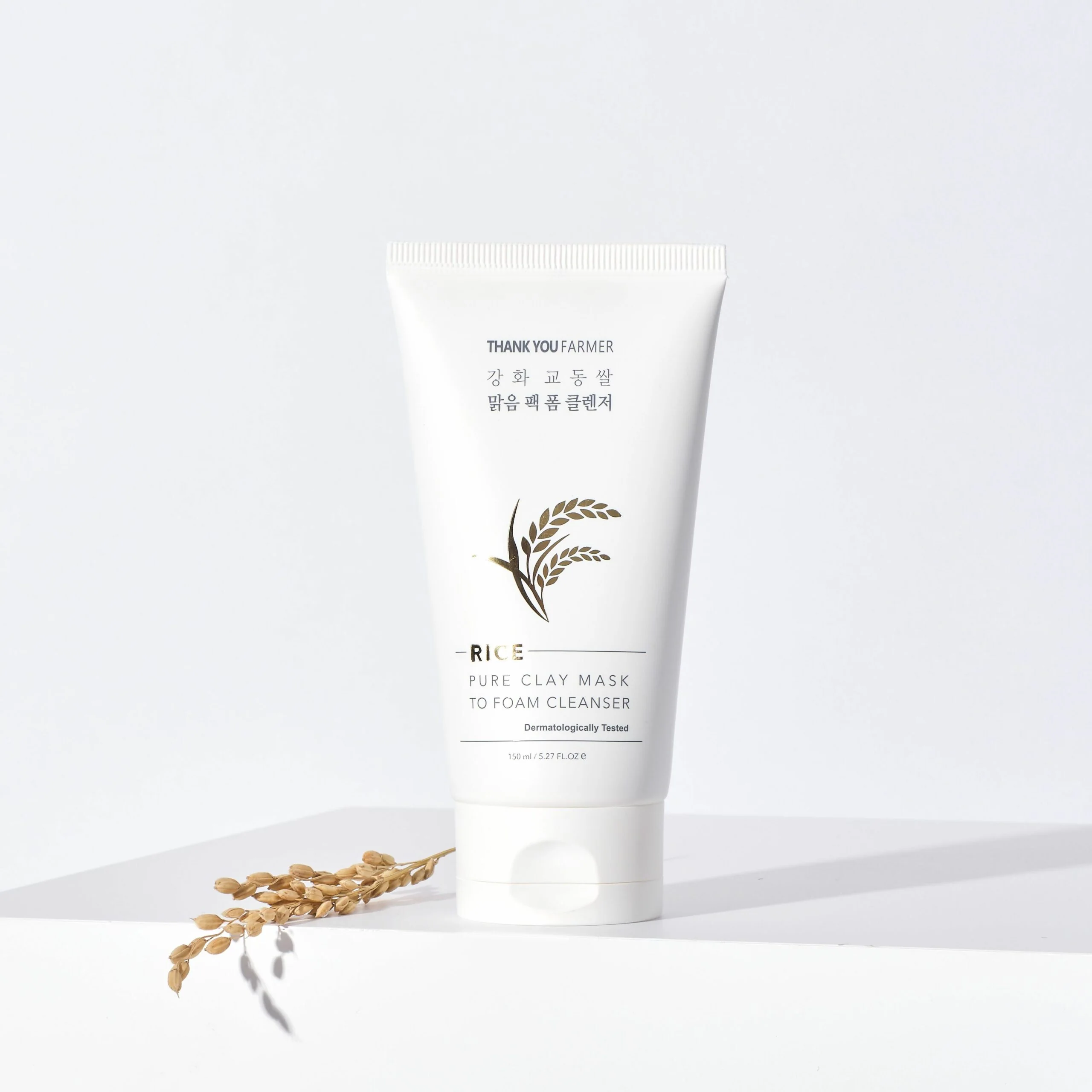 THANK YOU FARMER Rice Pure Clay Mask to Foam Cleanser