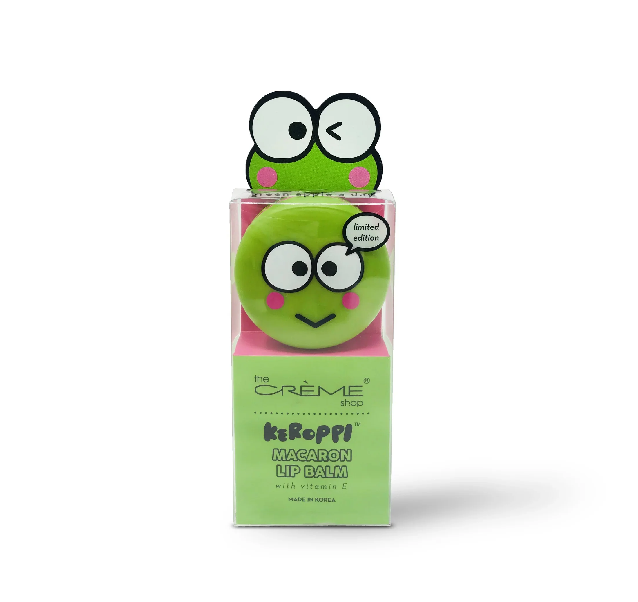 The Crème Shop x Hello Kitty Keroppi Macaron Lip Balm - Green Apple A Day - Image 2