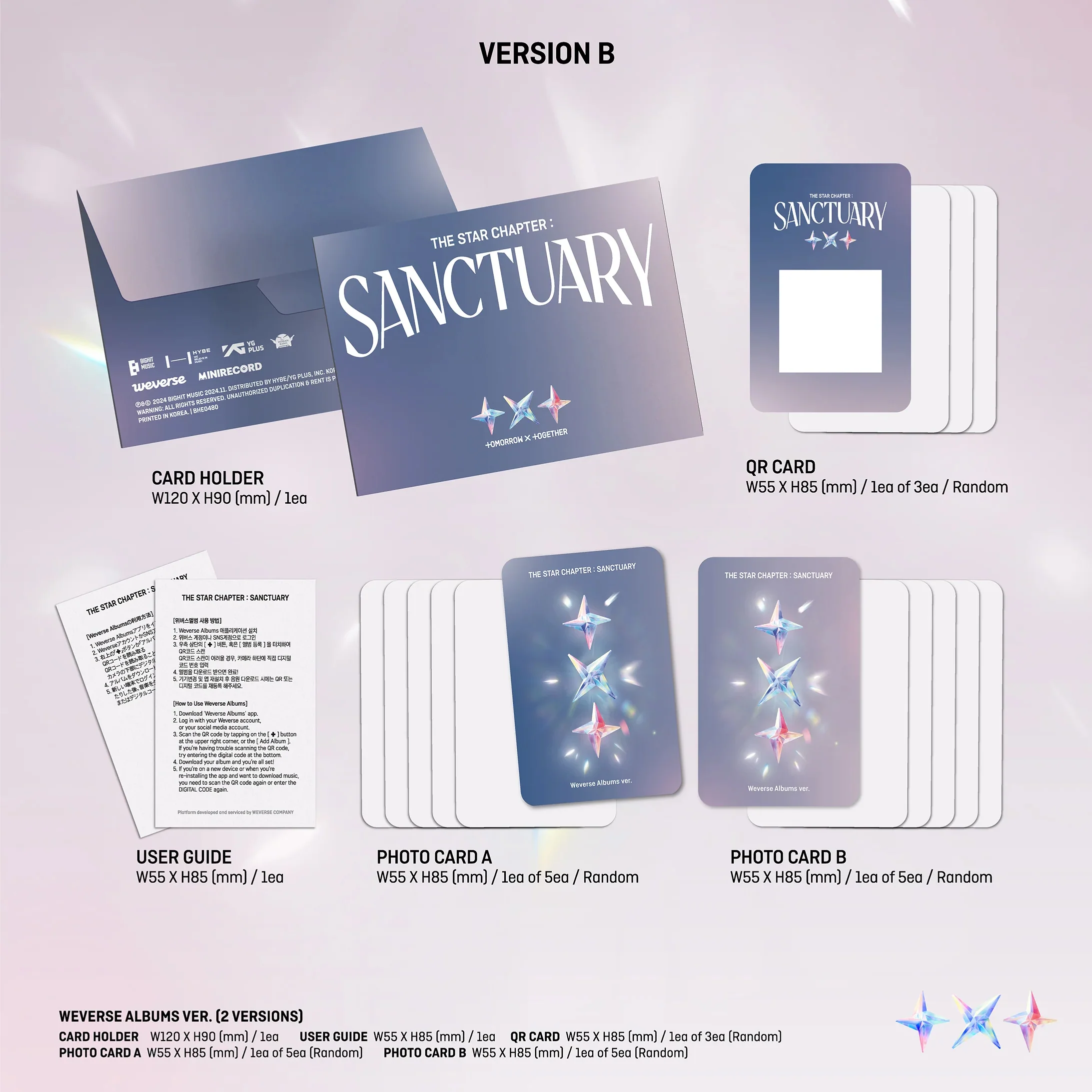 TOMORROW X TOGETHER TXT THE STAR CHAPTER: SANCTUARY] Weverse Albums Ver. Random - Image 4